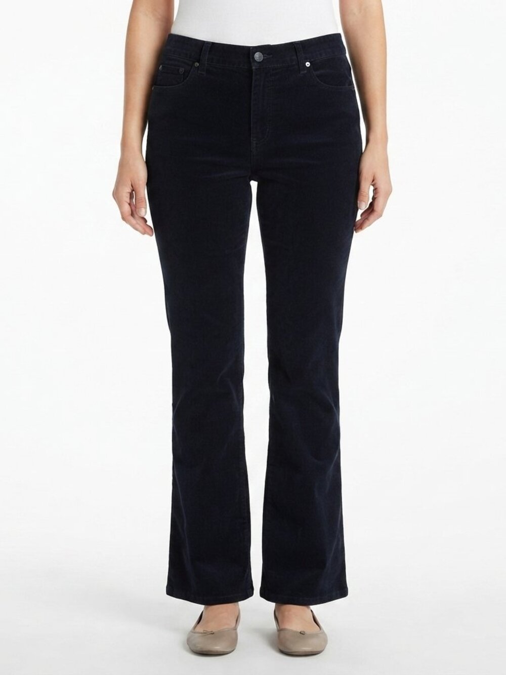 Tahari Black Stretch Cotton Corduroy Straight Leg Pants- Sz. 12